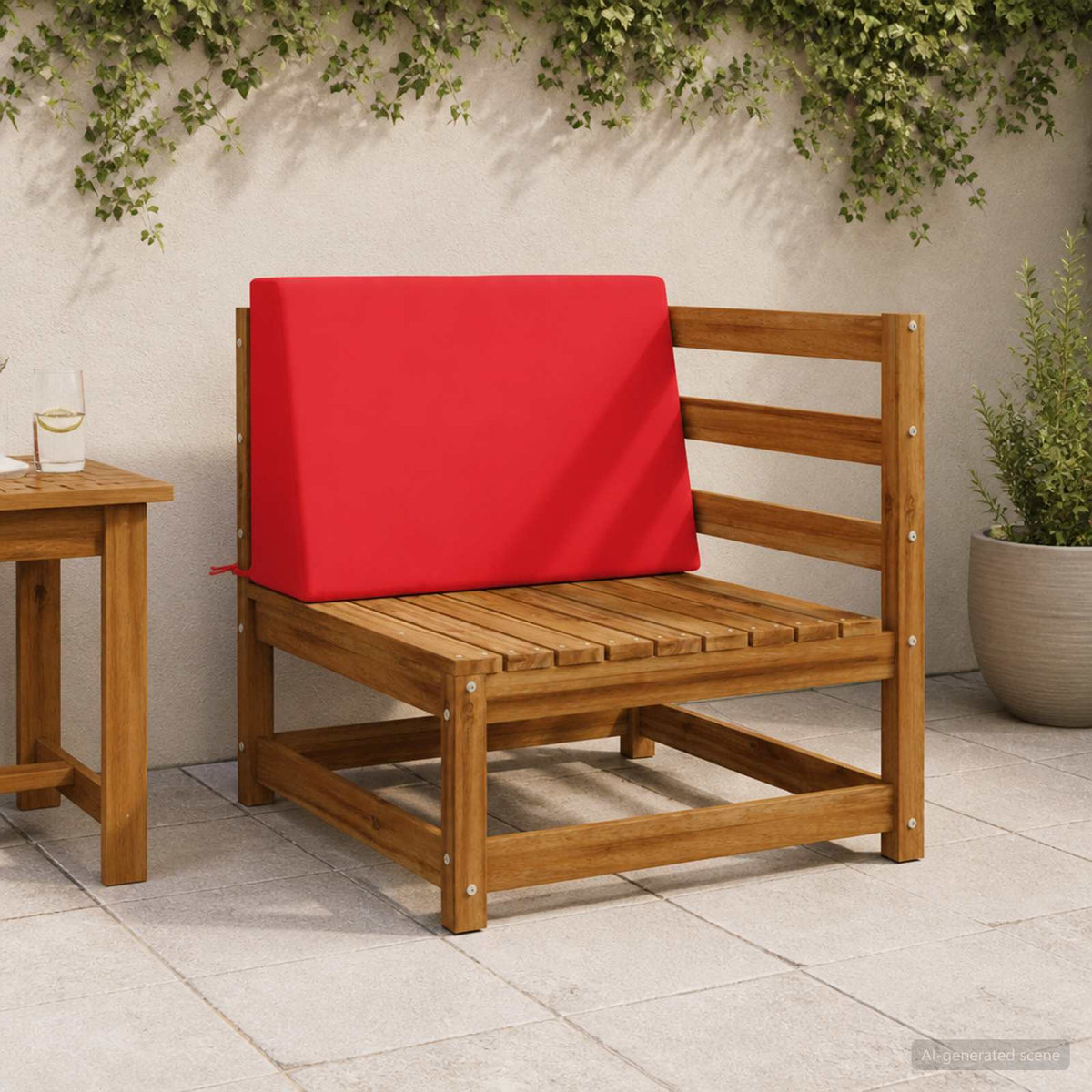 Back cushion SOEST 100% Polyester Red 60 x 20 x 40 cm