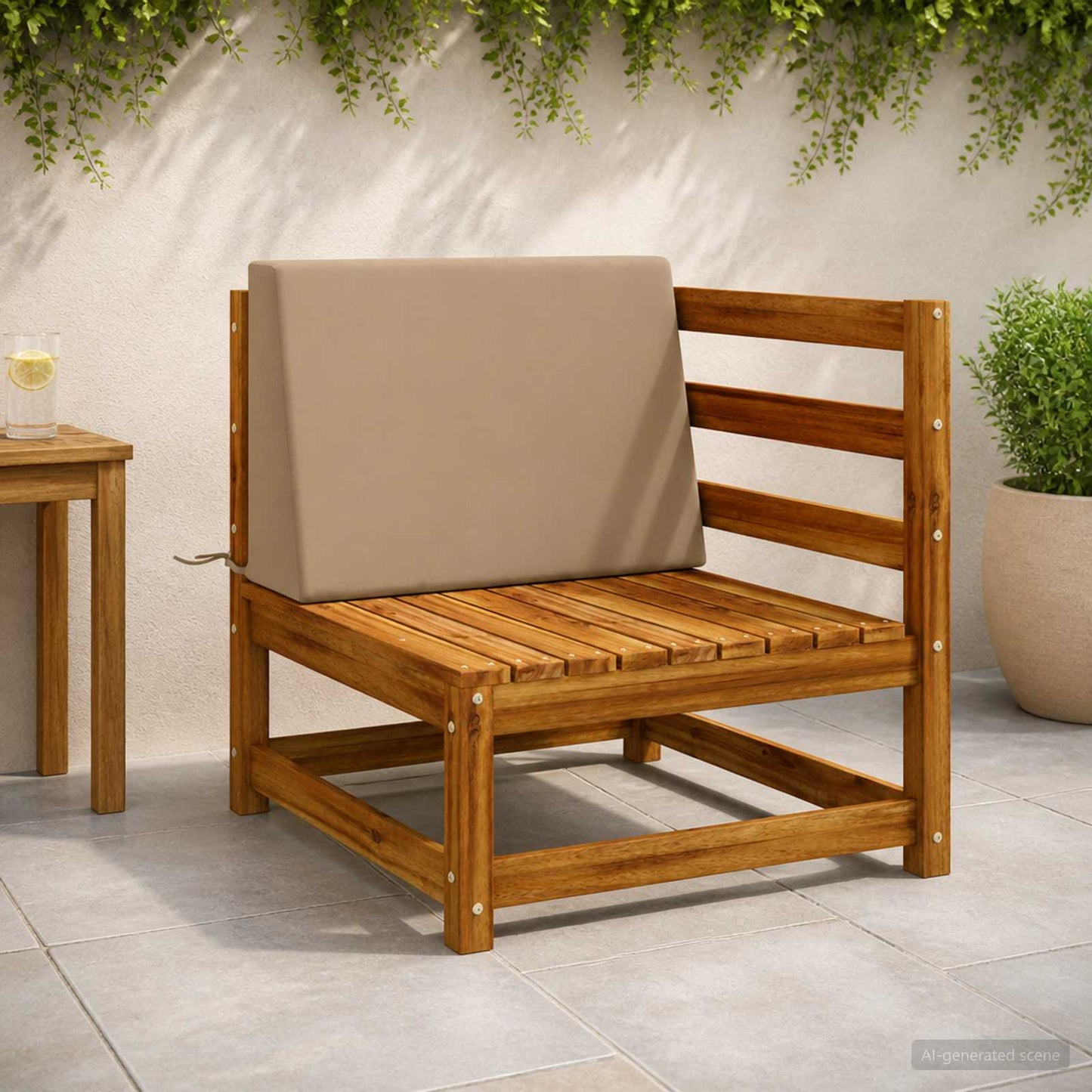 Back cushion SOEST 100% Polyester Taupe 60 x 20 x 40 cm