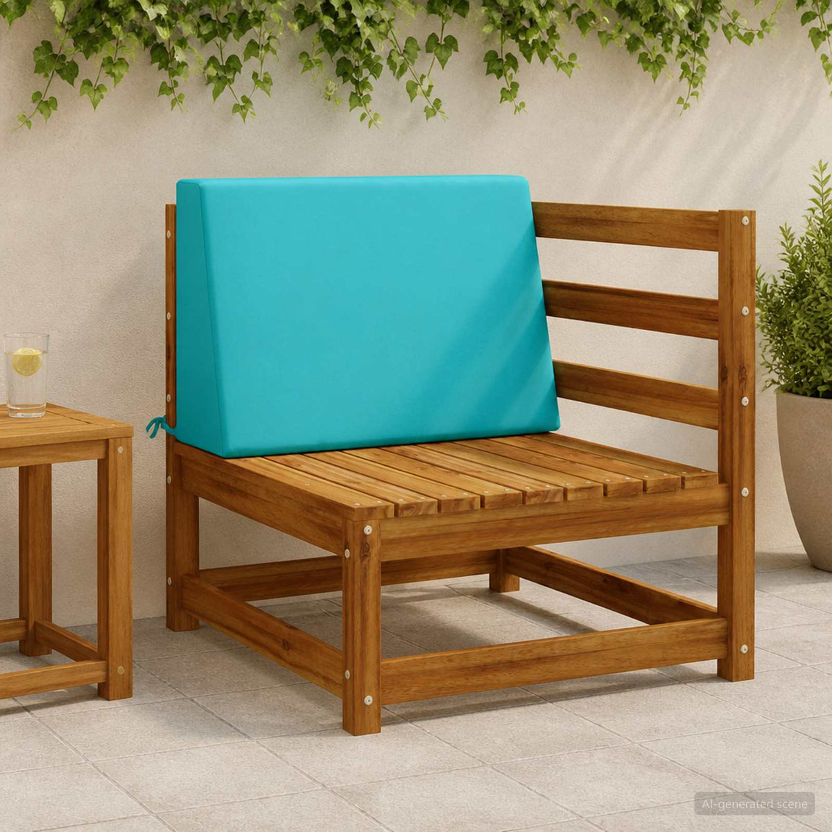 Back cushion SOEST 100% Polyester Turquoise 60 x 20 x 40 cm