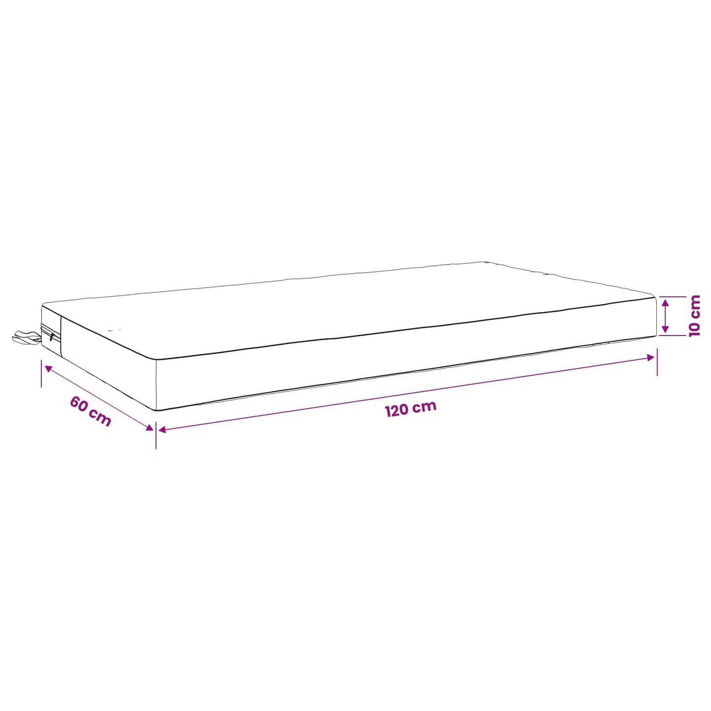 Seat Cushion SOEST 100% Polyester Sand 120 x 60 x 10 cm