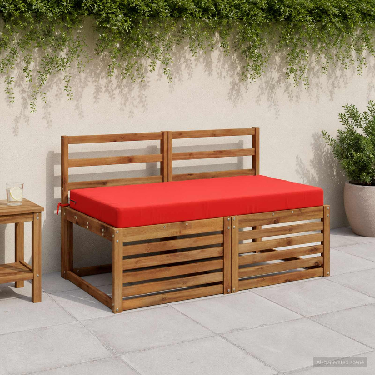 Seat Cushion SOEST 100% Polyester Red 120 x 80 x 10 cm