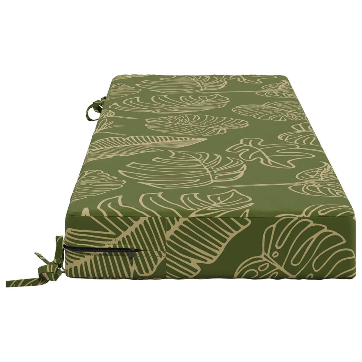 Seat Cushion SOEST 100% Polyester Leaf Design 120 x 40 x 10 cm