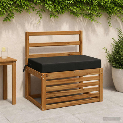 Seat Cushion SOEST 100% Polyester Black 70 x 40 x 10 cm