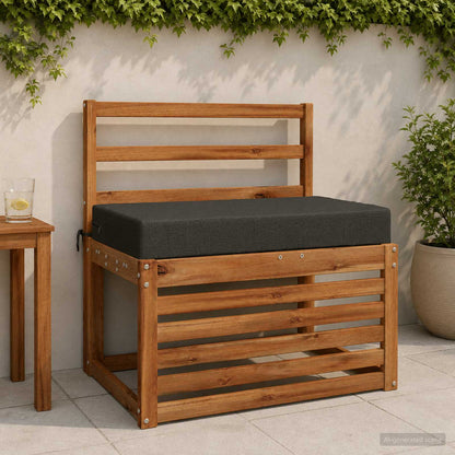 Seat Cushion SOEST 100% Polyester Anthracite 70 x 40 x 10 cm