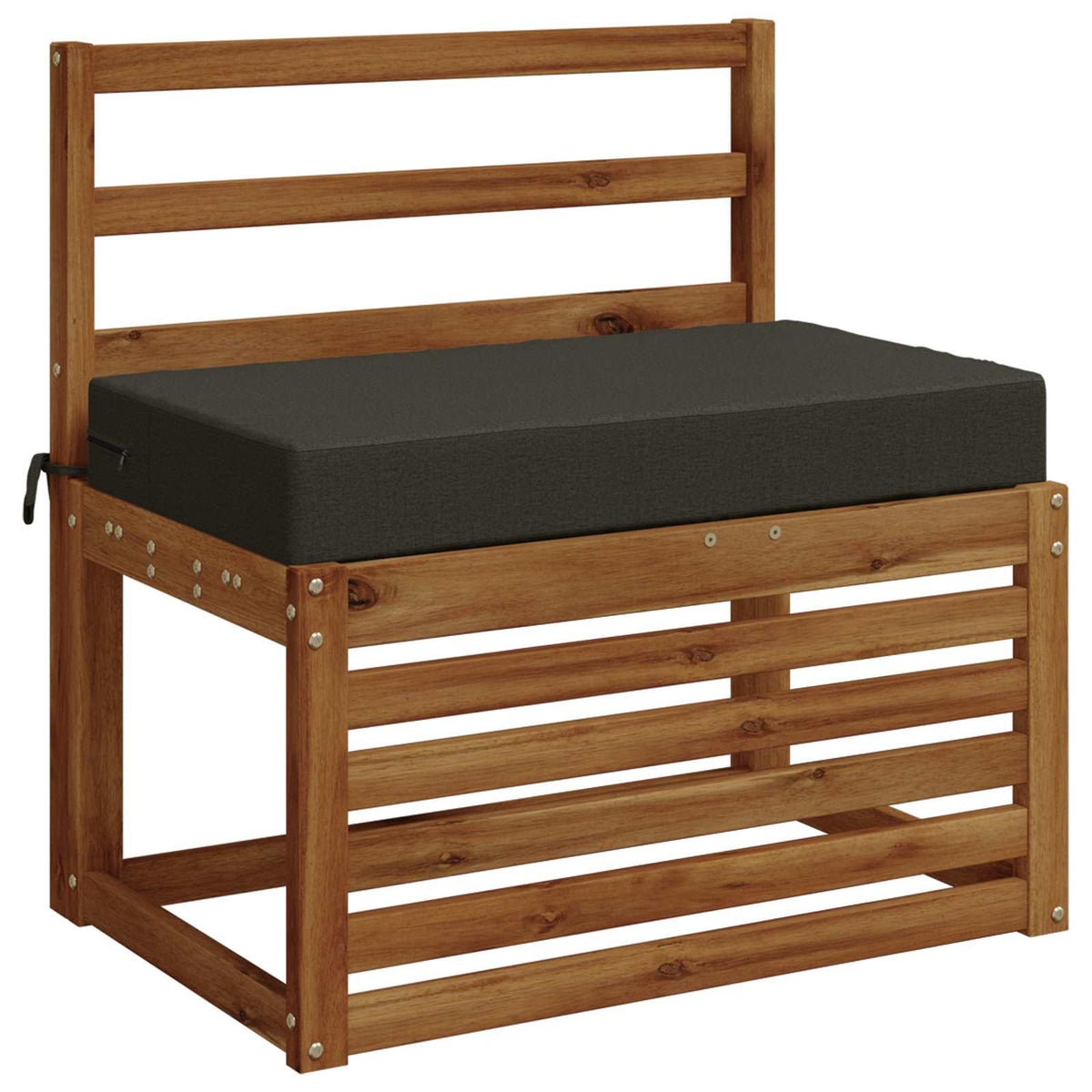 Seat Cushion SOEST 100% Polyester Anthracite 70 x 40 x 10 cm