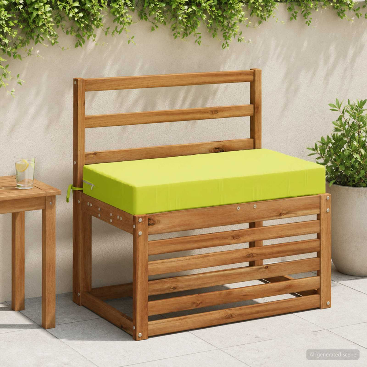 Seat Cushion SOEST 100% Polyester Bright Green 70 x 40 x 10 cm