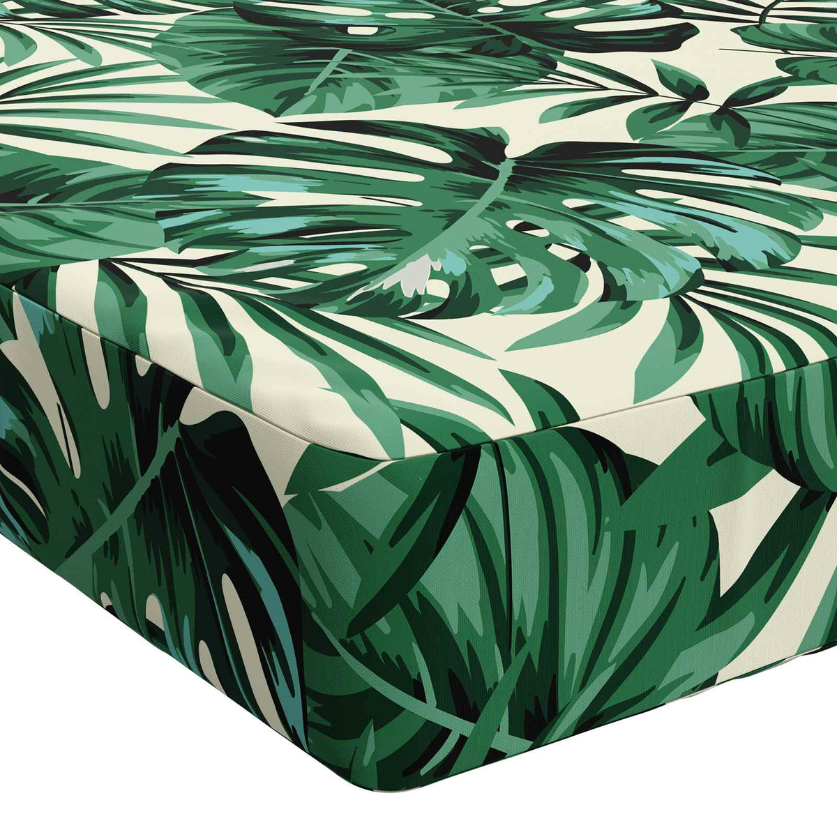 Seat Cushion SOEST 100% Polyester Leaf Pattern 70 x 40 x 10 cm