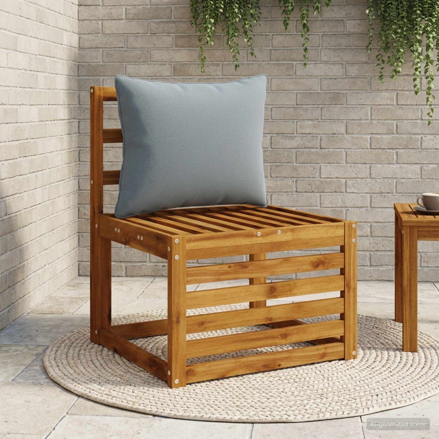 1-Piece Back Cushion PUTTEN 100% Polyester Blue 50 x 40 x 15 cm