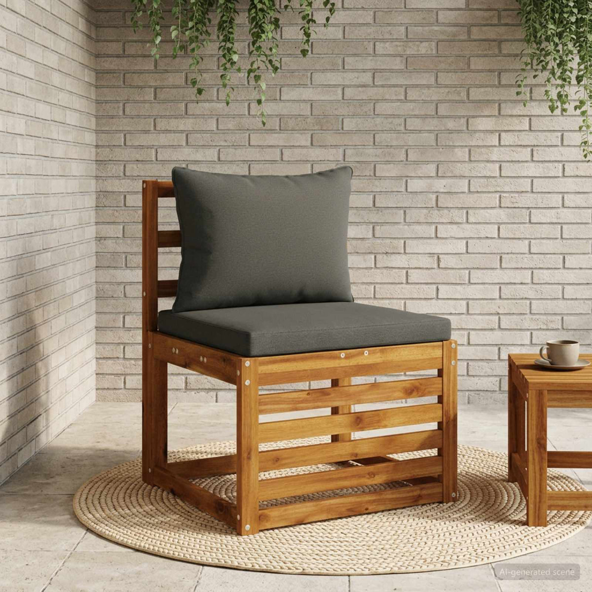 1-Piece Back Cushion PUTTEN 100% Polyester Anthracite