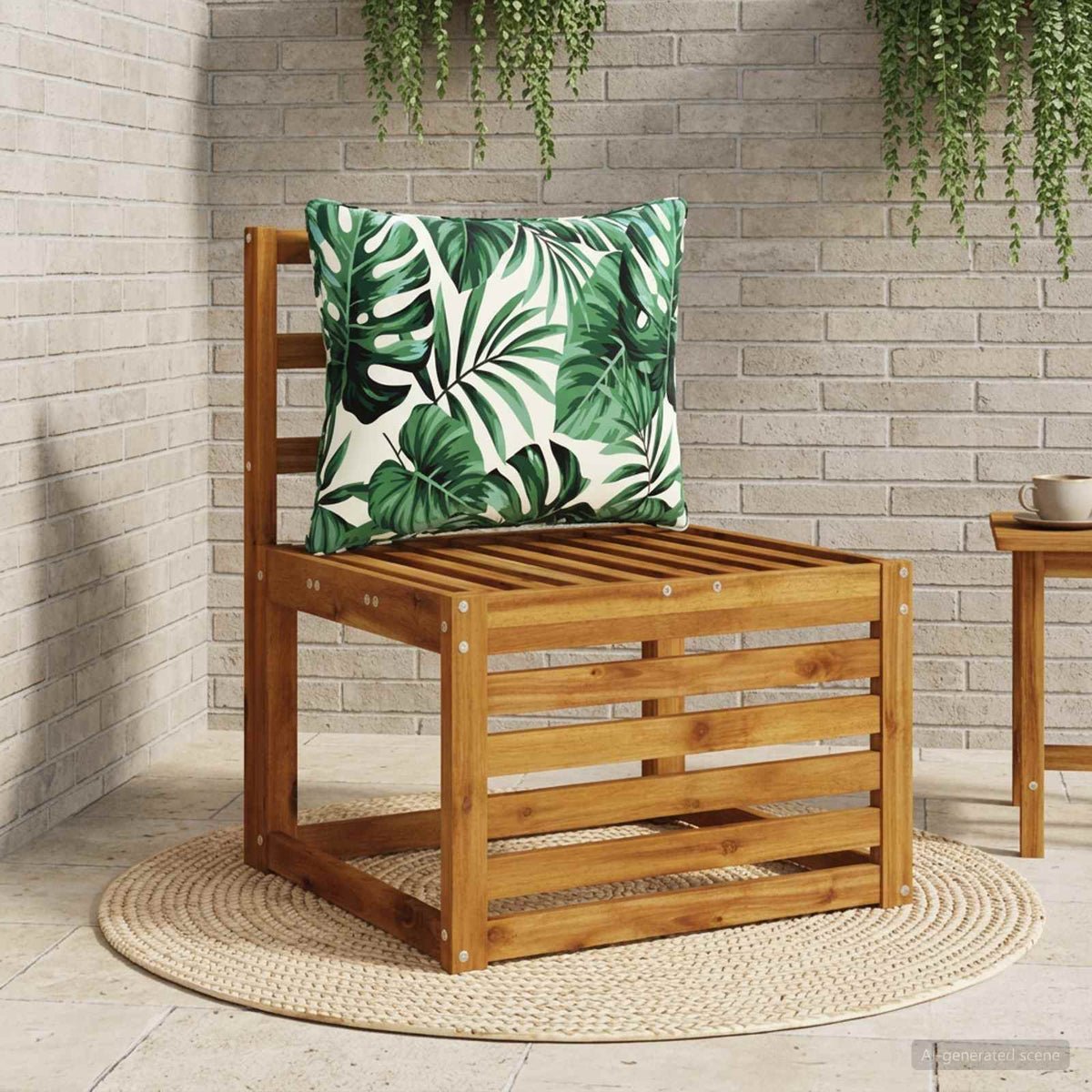1-Piece Back Cushion PUTTEN 100% Polyester Leaf Pattern