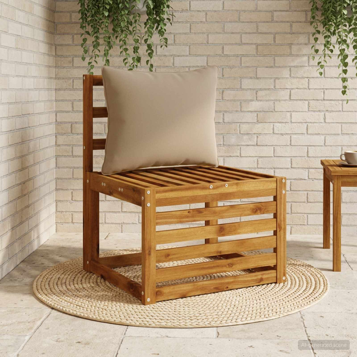 1-Piece Back Cushion PUTTEN 100% Polyester Taupe