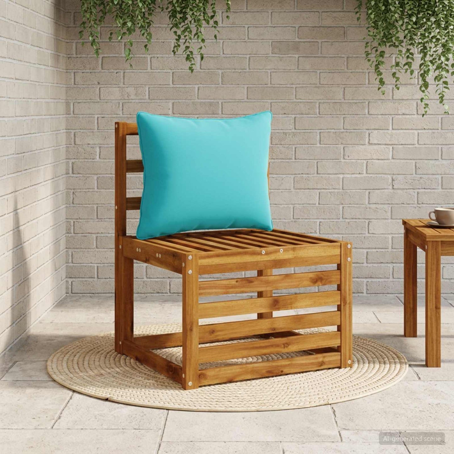 1-Piece Back Cushion PUTTEN 100% Polyester Turquoise