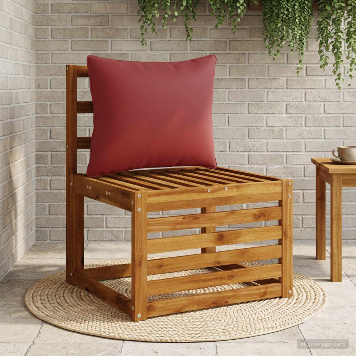 1-Piece Back Cushion PUTTEN 100% Polyester Wine Red