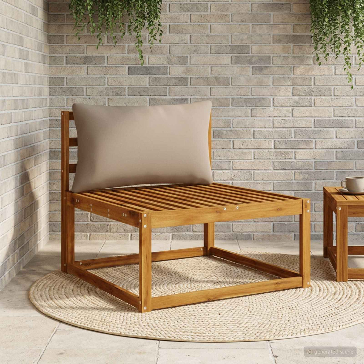 1-Piece Back Cushion PUTTEN 100% Polyester Taupe