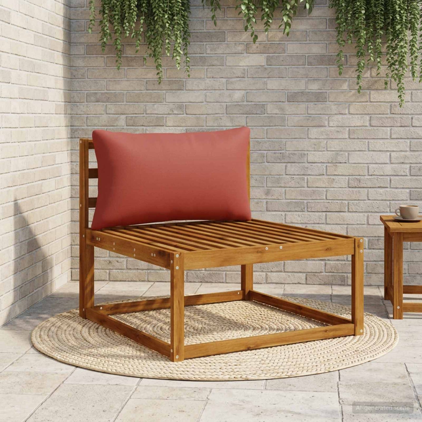 1-Piece Back Cushion PUTTEN 100% Polyester Red 80 x 40 x 15 cm