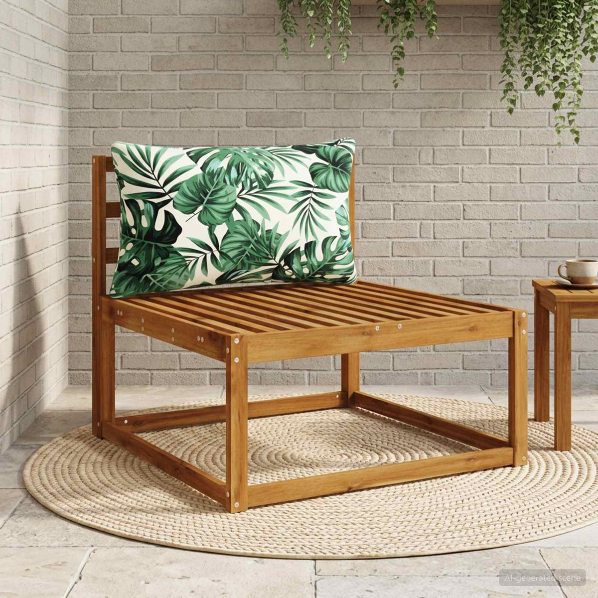 1-Piece Back Cushion PUTTEN 100% Polyester Leaf Pattern