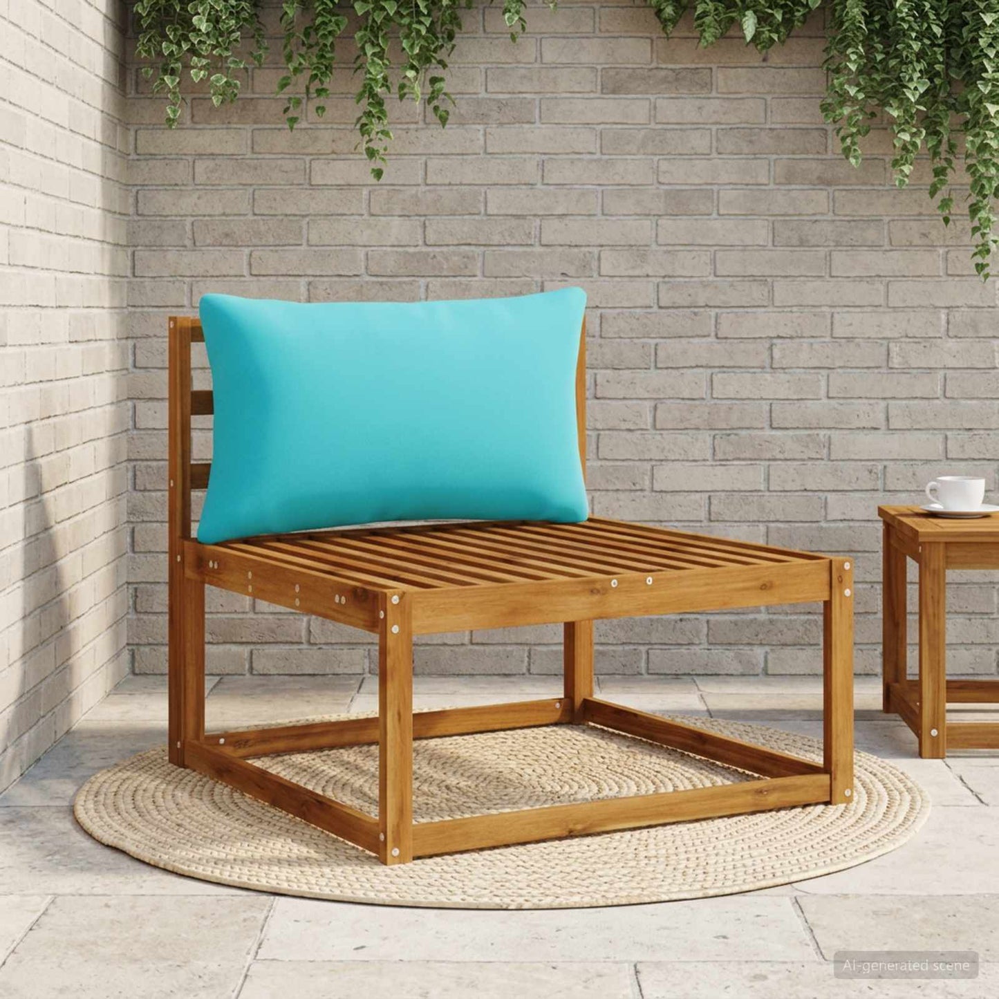 1-Piece Back Cushion PUTTEN 100% Polyester Turquoise