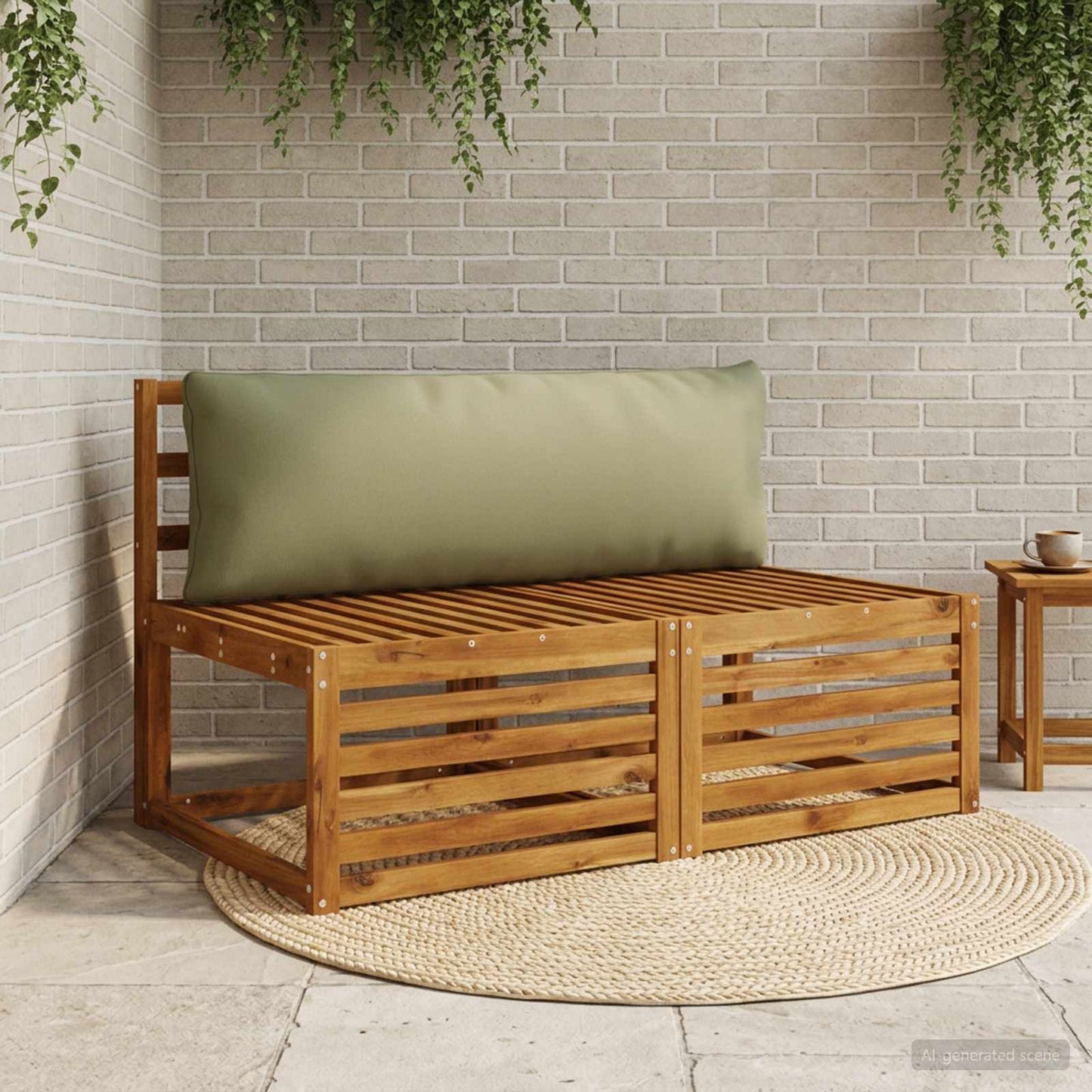 1-Piece Back Cushion PUTTEN 100% Polyester Olive Green