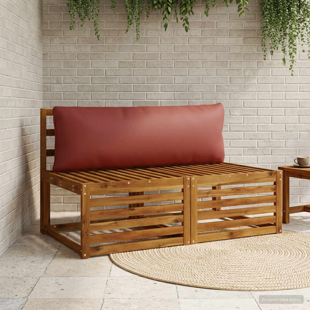 1-Piece Back Cushion PUTTEN 100% Polyester Red 120 x 40 x 15 cm