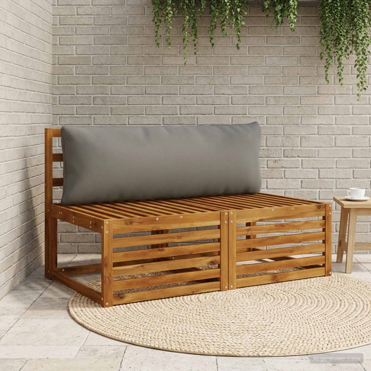 1-Piece Back Cushion PUTTEN 100% Polyester Grey