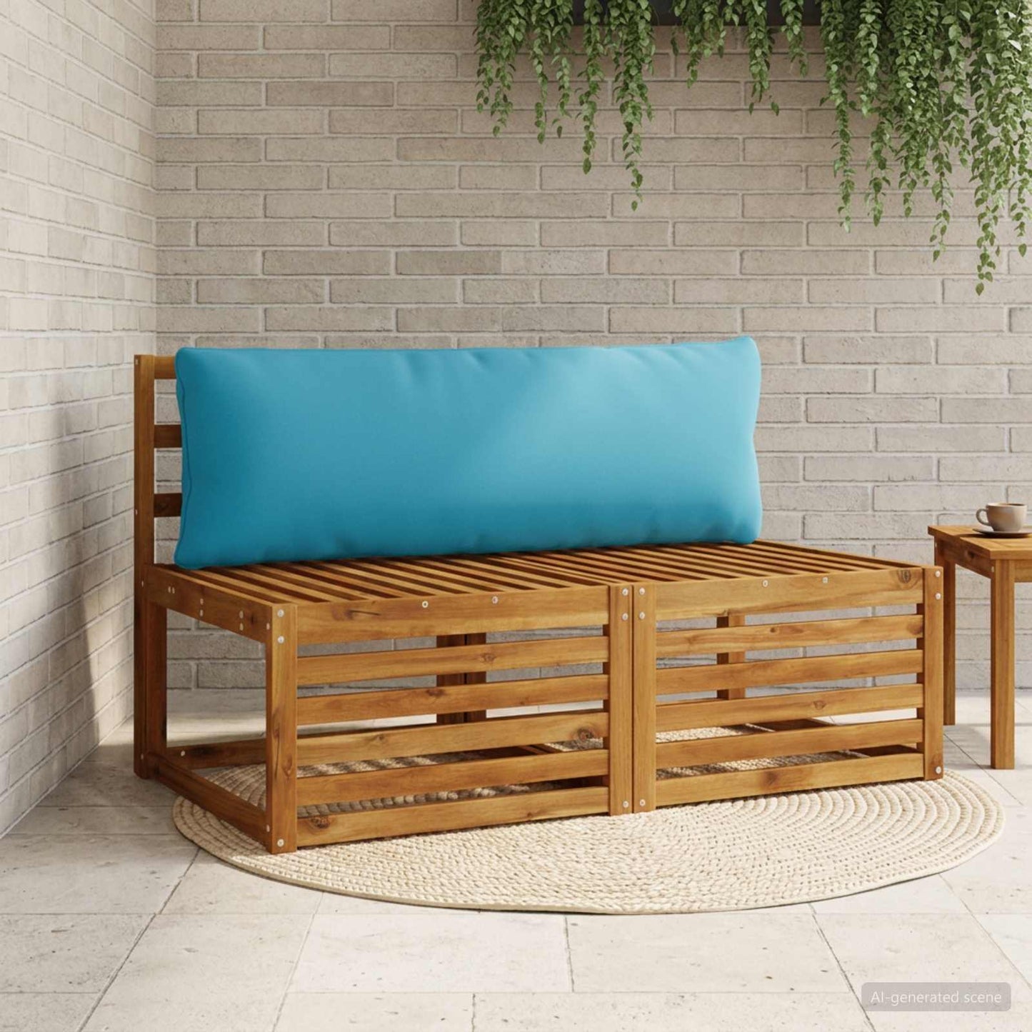 1-Piece Back Cushion PUTTEN 100% Polyester Light Blue