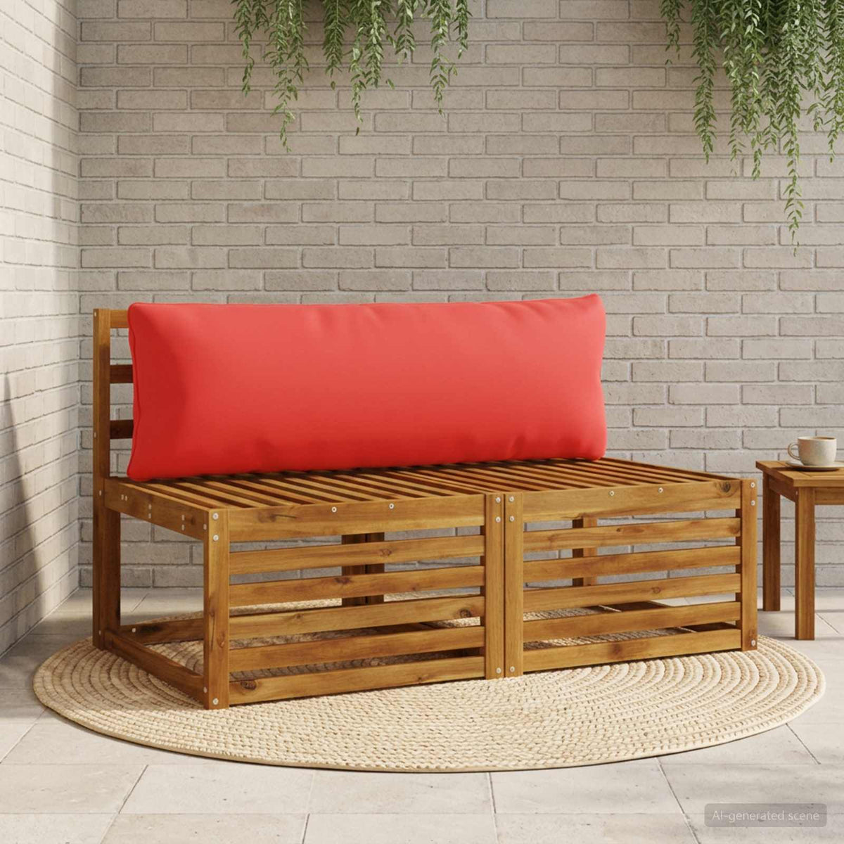1-Piece Back Cushion PUTTEN 100% Polyester Red 120 x 40 x 15 cm