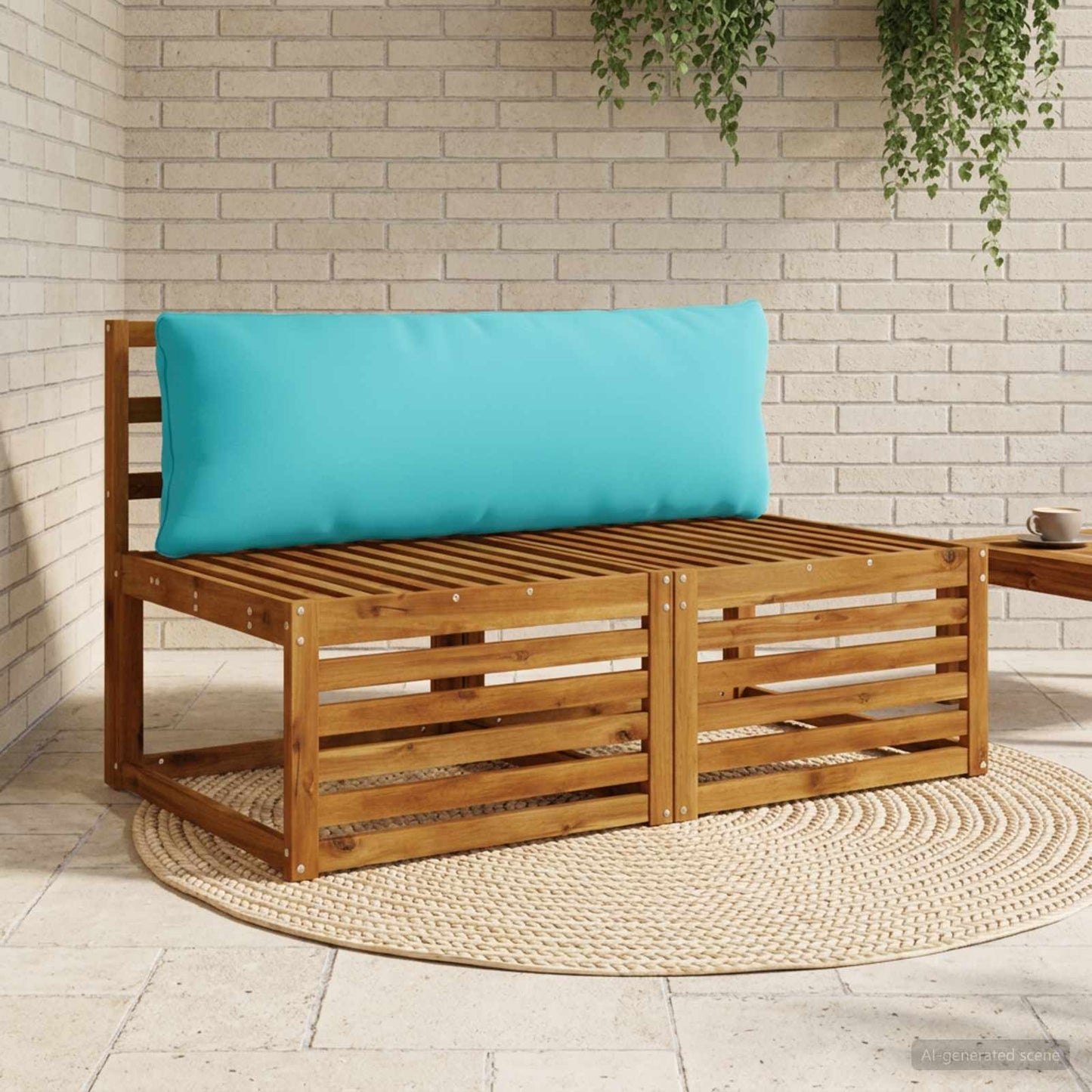 1-Piece Back Cushion PUTTEN 100% Polyester Turquoise