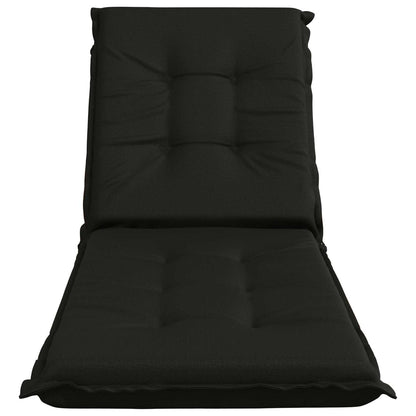 Sunlounger Cushion GEMERT 100% Polyester Black 190 x 50 x 9 cm