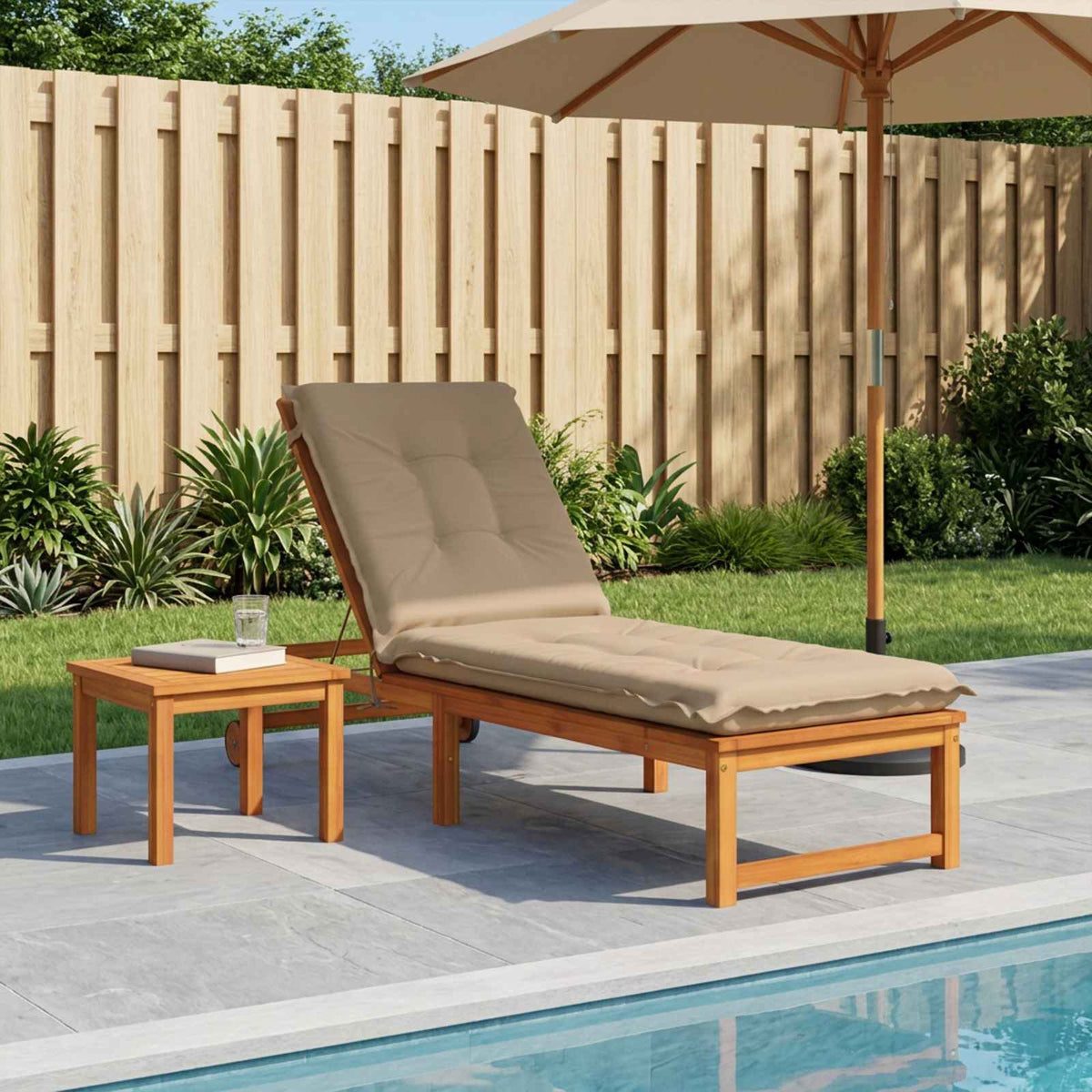 Sunlounger Cushion GEMERT 100% Polyester Sand 190 x 50 x 9 cm