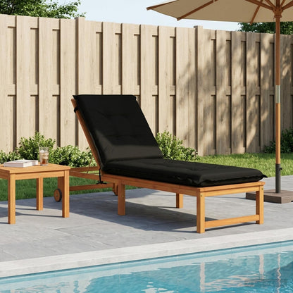 Sunlounger Cushion GEMERT 100% Polyester Black 190 x 50 x 9 cm