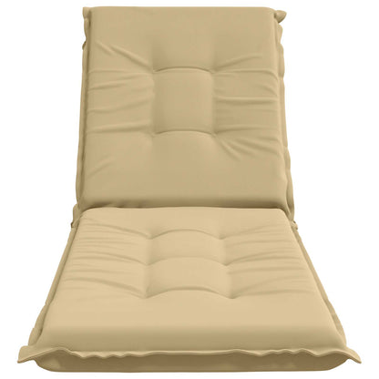 Sunlounger Cushion GEMERT 100% Polyester Beige 190 x 60 x 9 cm