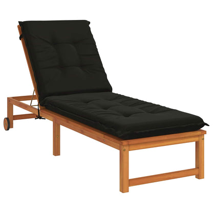 Sunlounger Cushion GEMERT 100% Polyester Black 190 x 60 x 9 cm