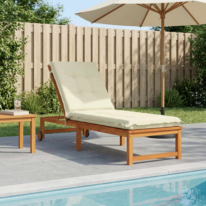Sunlounger Cushion GEMERT 100% Polyester Cream 190 x 50 x 9 cm