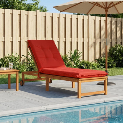 Sunlounger Cushion GEMERT 100% Polyester Red 190 x 50 x 9 cm