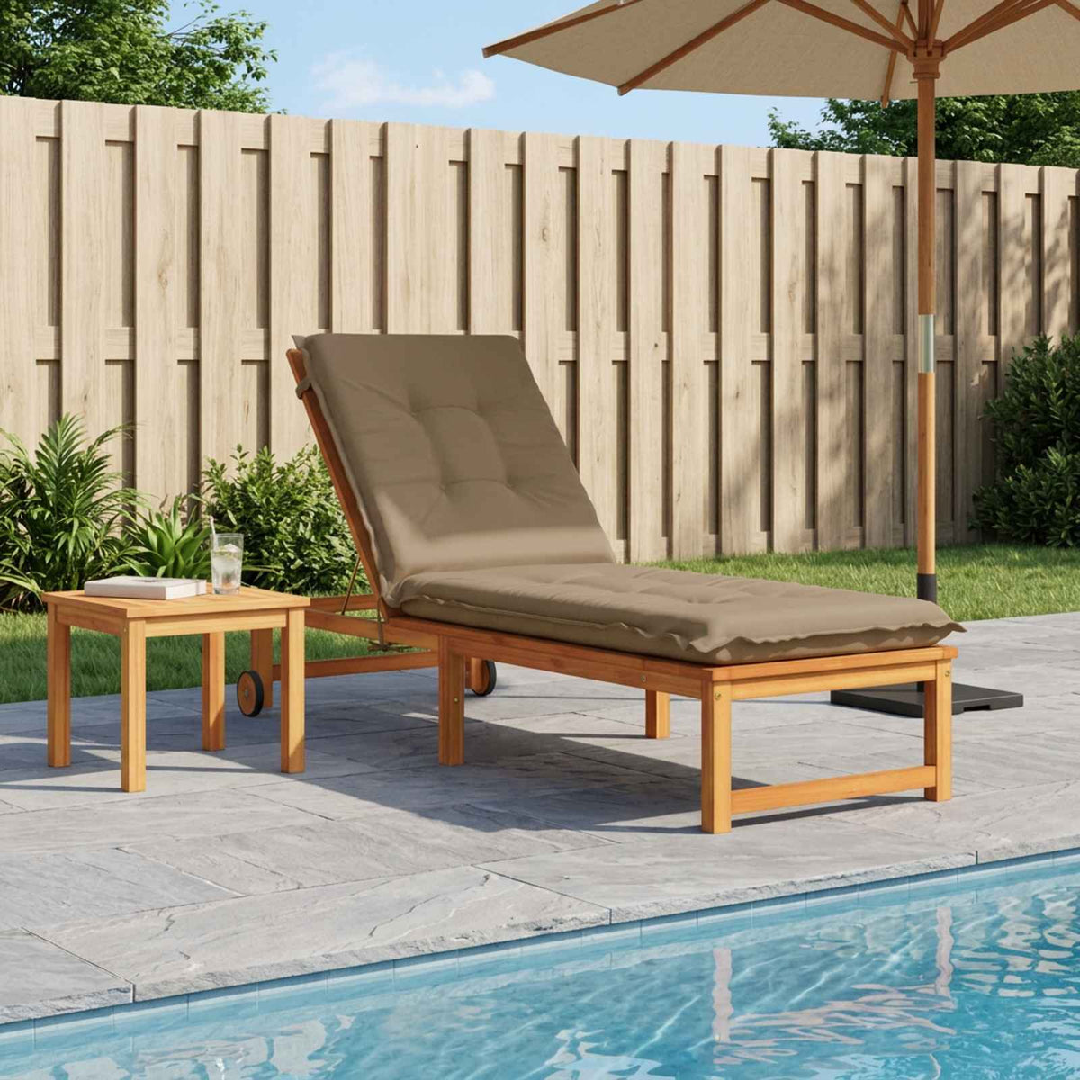 Sunlounger Cushion GEMERT 100% Polyester Taupe 190 x 50 x 9 cm