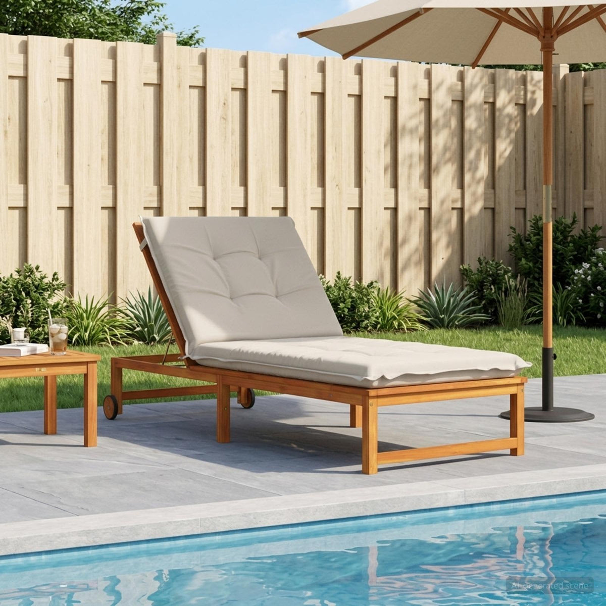 Sunlounger Cushion GEMERT 100% Polyester White 190 x 70 x 9 cm