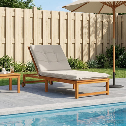 Sunlounger Cushion GEMERT 100% Polyester White 190 x 70 x 9 cm