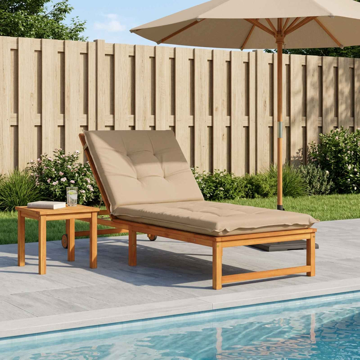 Sunlounger Cushion GEMERT 100% Polyester Sand 190 x 90 x 9 cm