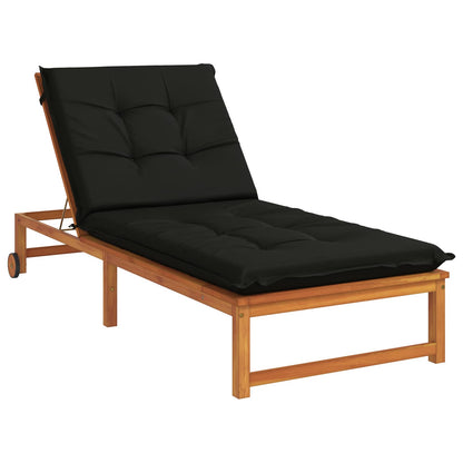 Sunlounger Cushion GEMERT 100% Polyester Black 190 x 80 x 9 cm