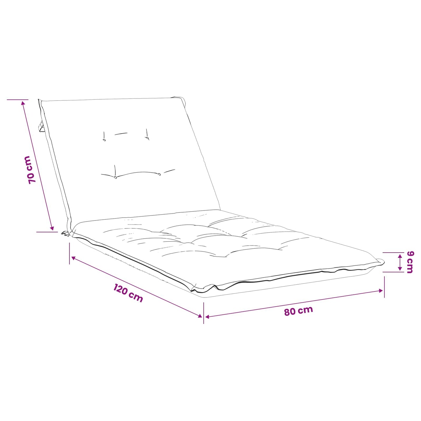 Sunlounger Cushion GEMERT 100% Polyester Anthracite