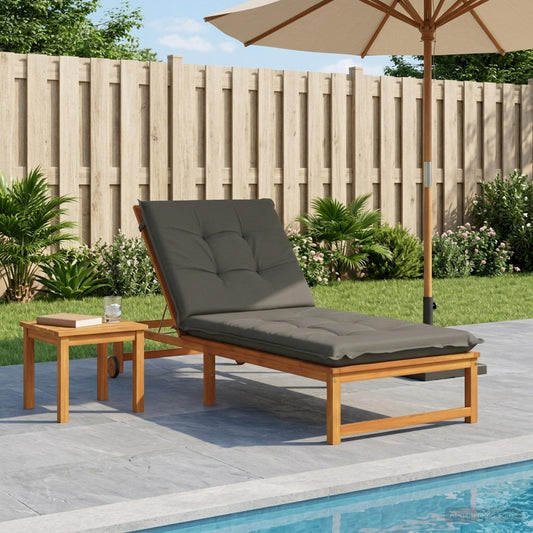 Sunlounger Cushion GEMERT 100% Polyester Grey 190 x 70 x 9 cm