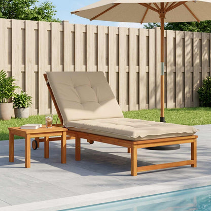 Sunlounger Cushion GEMERT 100% Polyester Cream 190 x 80 x 9 cm