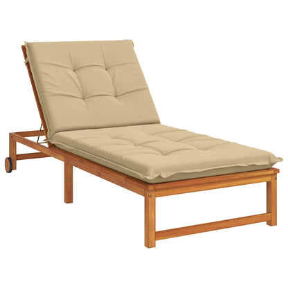 Sunlounger Cushion GEMERT 100% Polyester Beige 190 x 80 x 9 cm