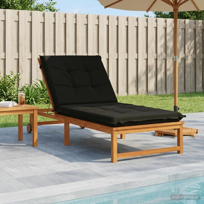 Sunlounger Cushion GEMERT 100% Polyester Black 190 x 70 x 9 cm