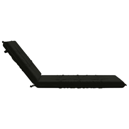Sunlounger Cushion GEMERT 100% Polyester Black 190 x 80 x 9 cm