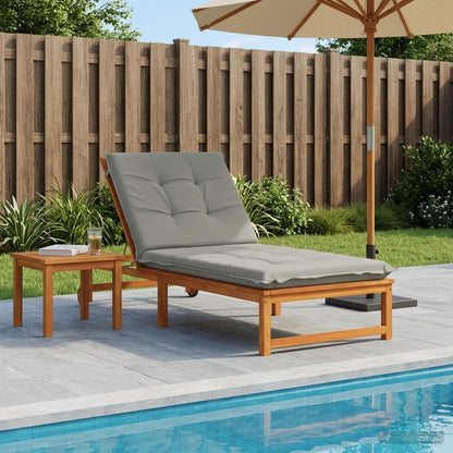 Sunlounger Cushion GEMERT 100% Polyester Grey 190 x 70 x 9 cm
