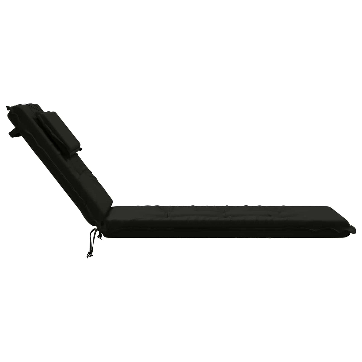 Sunlounger Cushion GEMERT 100% Polyester Black 190 x 50 x 9 cm