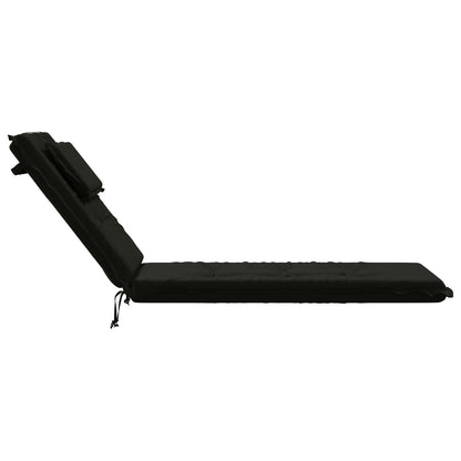 Sunlounger Cushion GEMERT 100% Polyester Black 190 x 50 x 9 cm