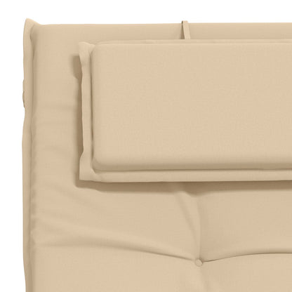 Sunlounger Cushion GEMERT 100% Polyester Cream 190 x 50 x 9 cm