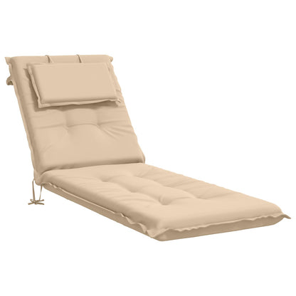 Sunlounger Cushion GEMERT 100% Polyester Cream 190 x 50 x 9 cm
